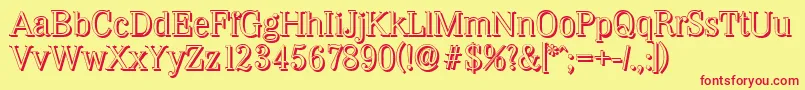 WichitashadowLightRegular Font – Red Fonts on Yellow Background