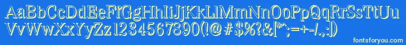 WichitashadowLightRegular Font – Yellow Fonts on Blue Background