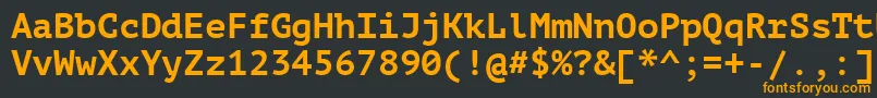 フォントPtMonoBold – 黒い背景にオレンジの文字