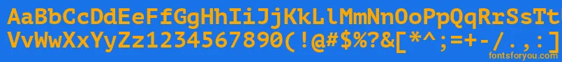 Шрифт PtMonoBold – оранжевые шрифты на синем фоне