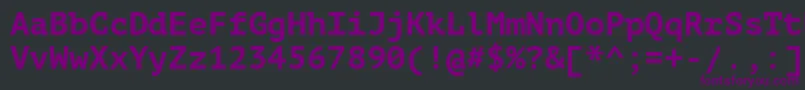 Fonte PtMonoBold – fontes roxas em um fundo preto
