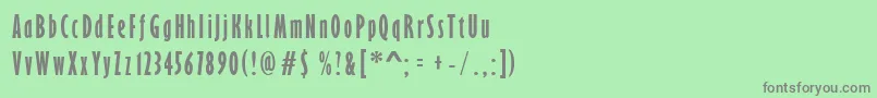 フォントGarrisonExtracond.Sans – 緑の背景に灰色の文字