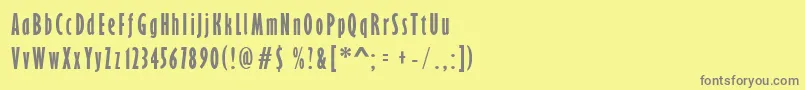 フォントGarrisonExtracond.Sans – 黄色の背景に灰色の文字