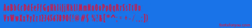 GarrisonExtracond.Sans Font – Red Fonts on Blue Background
