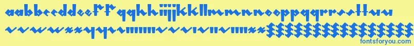 Gleeburger Font – Blue Fonts on Yellow Background