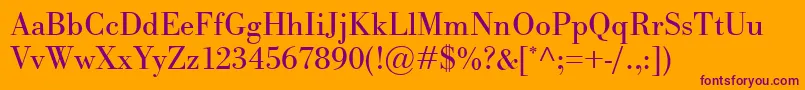 BodoniClassico Font – Purple Fonts on Orange Background