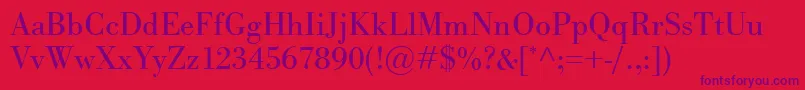 BodoniClassico Font – Purple Fonts on Red Background