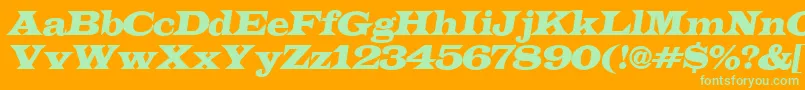 LatinoexpItalic Font – Green Fonts on Orange Background