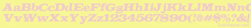 LatinoexpItalic Font – Pink Fonts on Yellow Background