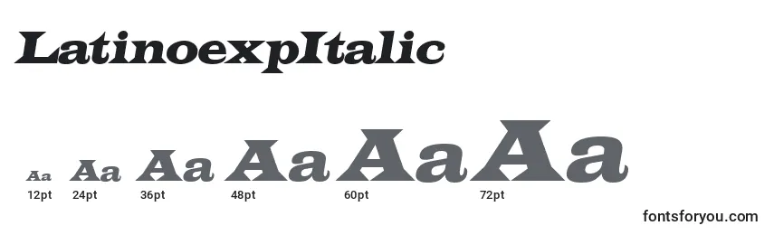Размеры шрифта LatinoexpItalic