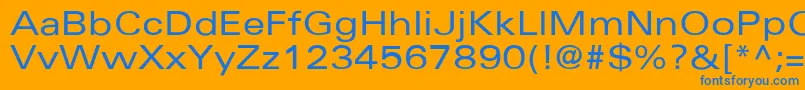 フォントUniversExtended – オレンジの背景に青い文字
