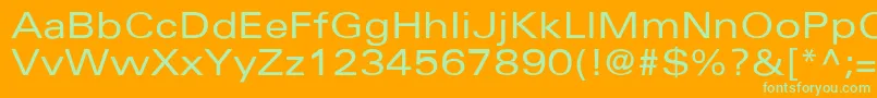 UniversExtended Font – Green Fonts on Orange Background