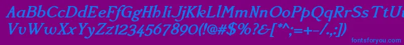 AccanthisadfstdBolditalic Font – Blue Fonts on Purple Background