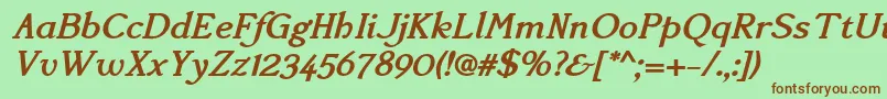 AccanthisadfstdBolditalic Font – Brown Fonts on Green Background