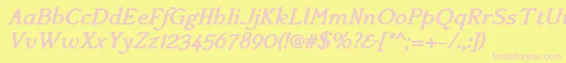 AccanthisadfstdBolditalic Font – Pink Fonts on Yellow Background