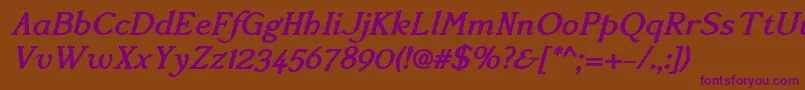 AccanthisadfstdBolditalic Font – Purple Fonts on Brown Background