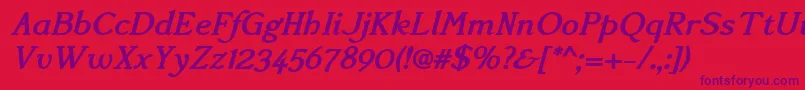 AccanthisadfstdBolditalic Font – Purple Fonts on Red Background