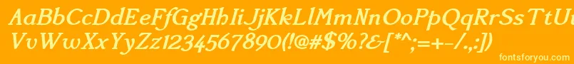 AccanthisadfstdBolditalic Font – Yellow Fonts on Orange Background