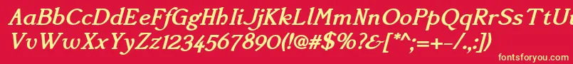 フォントAccanthisadfstdBolditalic – 黄色の文字、赤い背景