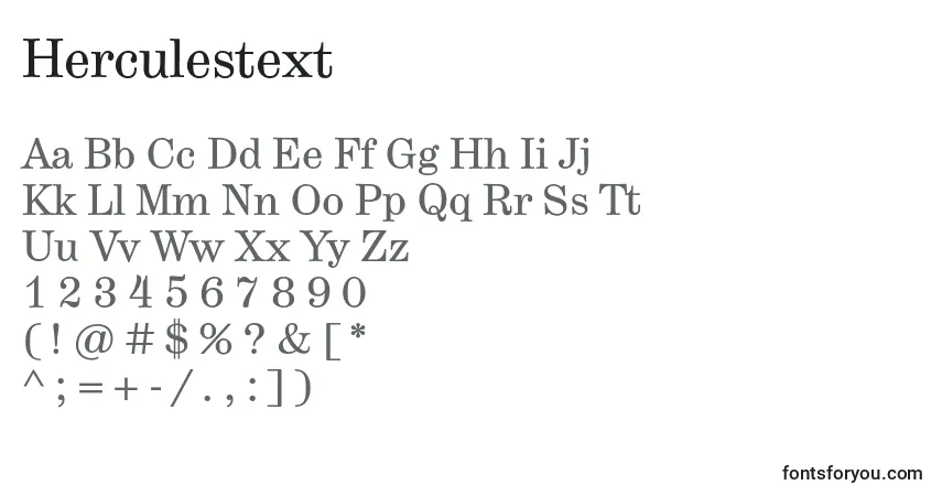 A fonte Herculestext – alfabeto, números, caracteres especiais