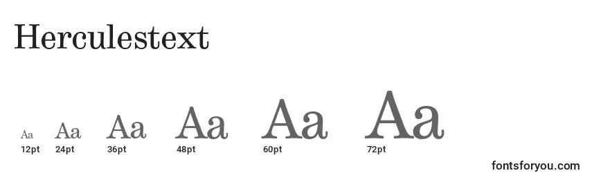Размеры шрифта Herculestext