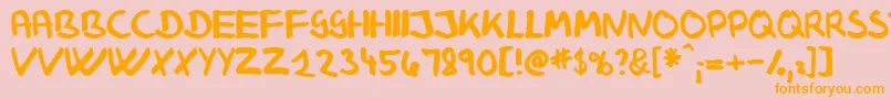 Klausj-Schriftart – Orangefarbene Schriften auf rosa Hintergrund