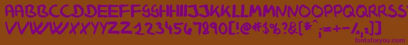 Klausj Font – Purple Fonts on Brown Background