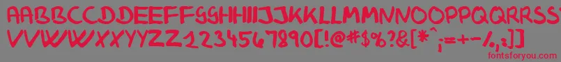 Klausj Font – Red Fonts on Gray Background