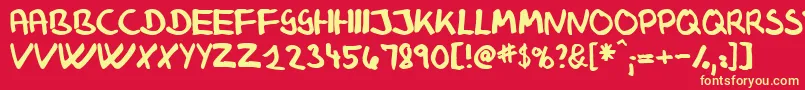 Klausj Font – Yellow Fonts on Red Background