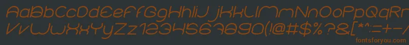 ElementaryItalic-Schriftart – Braune Schriften auf schwarzem Hintergrund