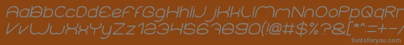 Więcej informacji o czcionce ElementaryItalic Czcionka ElementaryItalic – szare czcionki na brązowym tle