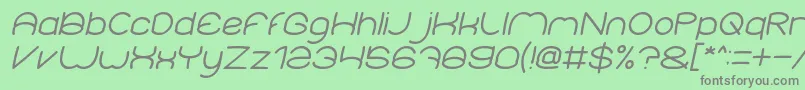 ElementaryItalic-Schriftart – Graue Schriften auf grünem Hintergrund
