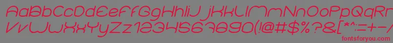 ElementaryItalic Font – Red Fonts on Gray Background