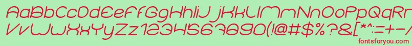 ElementaryItalic-Schriftart – Rote Schriften auf grünem Hintergrund