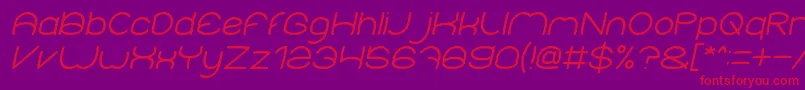 ElementaryItalic-Schriftart – Rote Schriften auf violettem Hintergrund