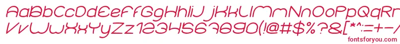 フォントElementaryItalic – 赤い文字