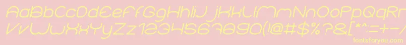 ElementaryItalic Font – Yellow Fonts on Pink Background