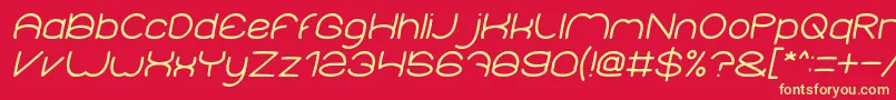 ElementaryItalic Font – Yellow Fonts on Red Background