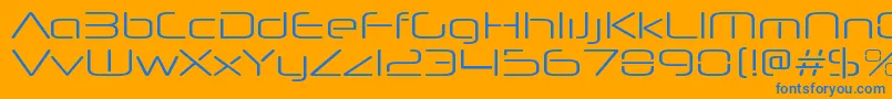 NeuropolnovaxpltRegular-Schriftart – Blaue Schriften auf orangefarbenem Hintergrund