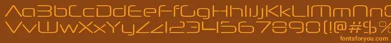 Czcionka NeuropolnovaxpltRegular – pomarańczowe czcionki na brązowym tle