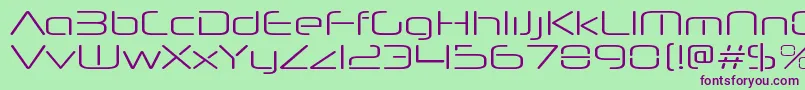 フォントNeuropolnovaxpltRegular – 緑の背景に紫のフォント