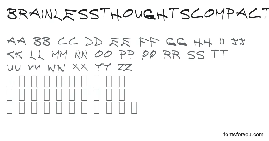 BrainlessThoughtsCompact-fontti – aakkoset, numerot, erikoismerkit
