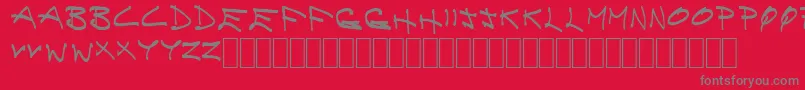 BrainlessThoughtsCompact Font – Gray Fonts on Red Background
