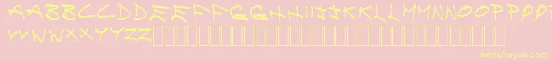 BrainlessThoughtsCompact Font – Yellow Fonts on Pink Background