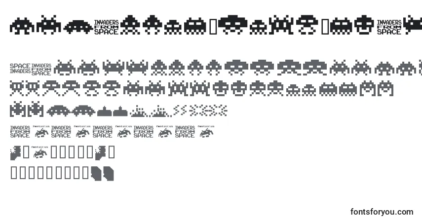 A fonte Invaders.From.Space.Fontvir.Us – alfabeto, números, caracteres especiais