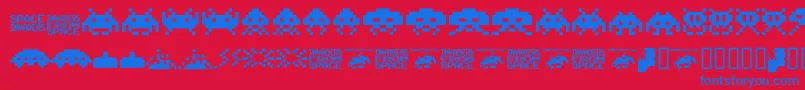 Invaders.From.Space.Fontvir.Us Font – Blue Fonts on Red Background