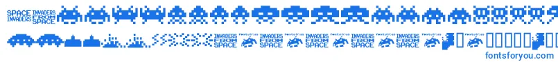 フォントInvaders.From.Space.Fontvir.Us – 青いフォント