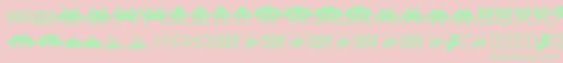 Invaders.From.Space.Fontvir.Us Font – Green Fonts on Pink Background