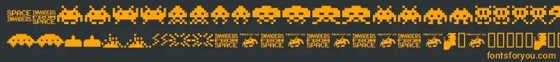 Invaders.From.Space.Fontvir.Us Font – Orange Fonts on Black Background