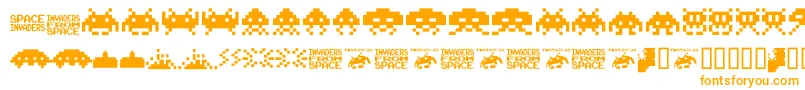 Шрифт Invaders.From.Space.Fontvir.Us – оранжевые шрифты